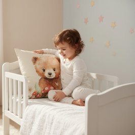 Whimsical Bear Pilz-Wasserfarbe Kinderzimmer  Kissen