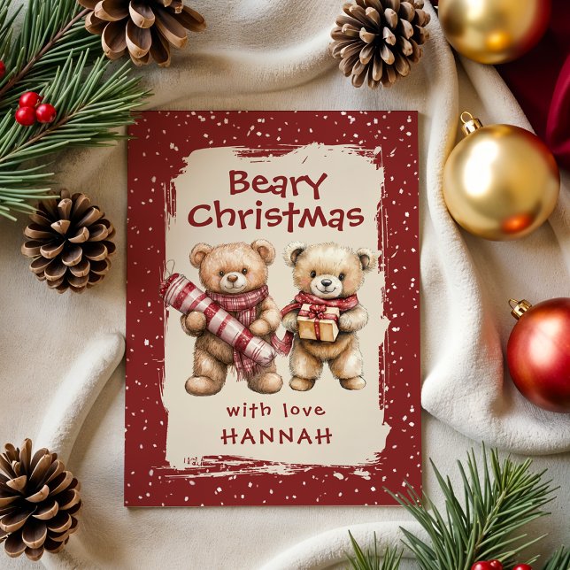 Whimsical Bear Themed Classroom Christmas Feiertagskarte (Von Creator hochgeladen)