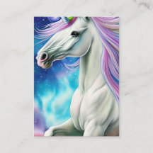 Whimsical Beautiful White Unicorn Pferd mit Flowi