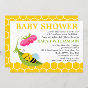 Whimsical Bee Baby Dusche Einladung