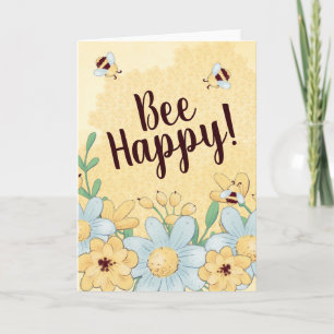Whimsical Bee Happy Honeycomb Karte