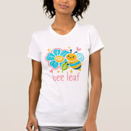 Whimsical Bee Leaf crayon Art Happy Eco-Conscious T-Shirt