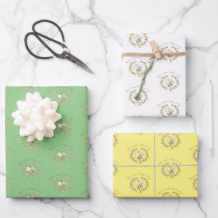 Whimsical Bee Wreath Trio Geschenkpapier Set