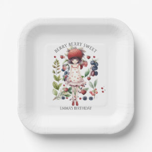 Whimsical Berry Sweet Girl's Birthday Party Pappteller