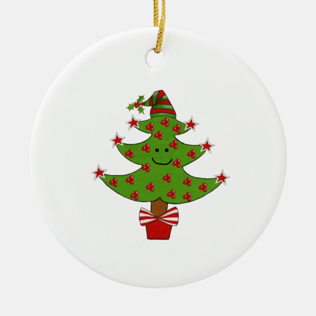 Whimsical Berry Tree Keramikornament (Vorne)
