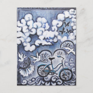 Whimsical Bicycle Painting Products Postkarte