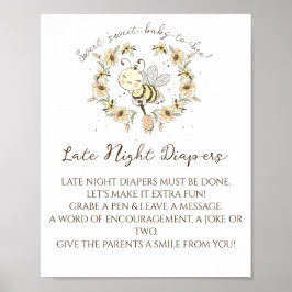 Whimsical Bienenkrez Spätnächtliche Windeln signie Poster