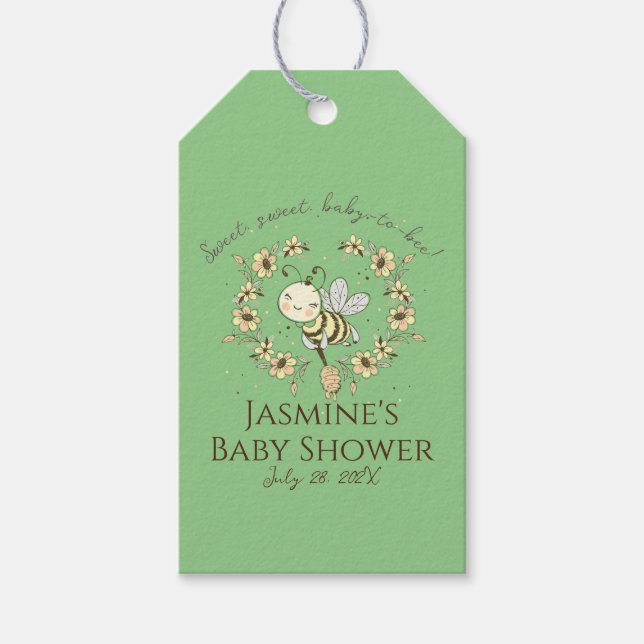 Whimsical Bienenwüstendusche Geschenkanhänger (Vorderseite)