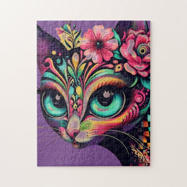 Whimsical Big Eye Retro Diva Kat Kitty (Vertikal)