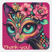 Whimsical Big Eye Retro Diva Kat Kitty