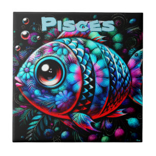 Whimsical Big-Mit Augen Fish Fische Personalisiert Fliese