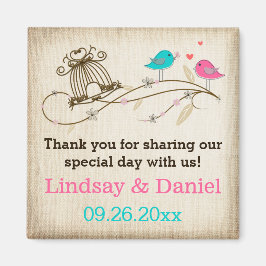 Whimsical Birds in Liebe Gastgeschenk Hochzeit Mag Magnet