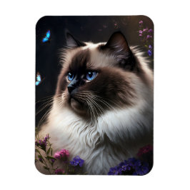 Whimsical Birman Cat Flexible Magnet