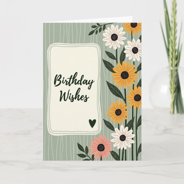 Whimsical Birthday Bloom Karte (Vorderseite)