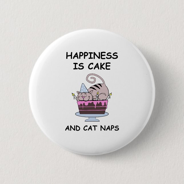 Whimsical Birthday Cat Button (Vorderseite)