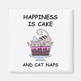 Whimsical Birthday Cat Magnet