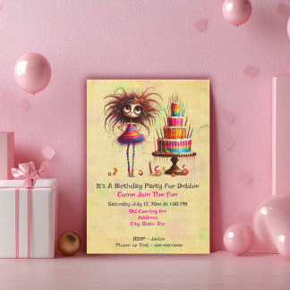 Whimsical Birthday Girl Einladung