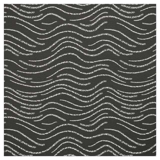 Whimsical Black and White Wavy Striping Scripts Stoff (Muster)