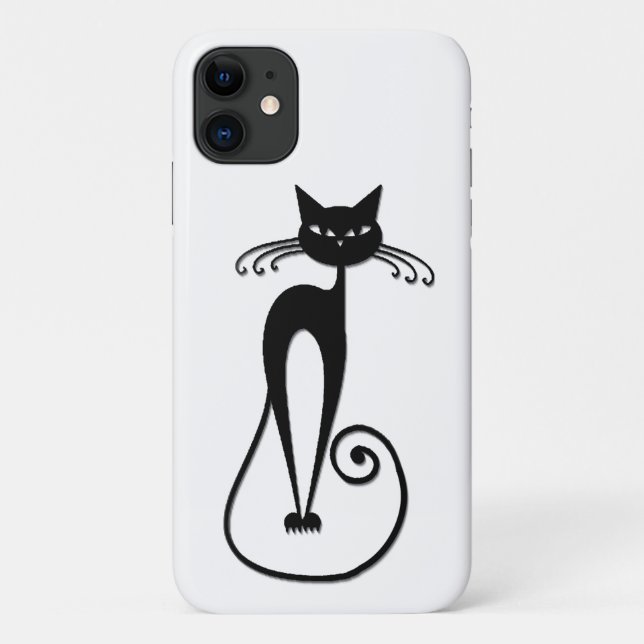 Whimsical Black Cat Case-Mate iPhone Hülle (Rückseite)