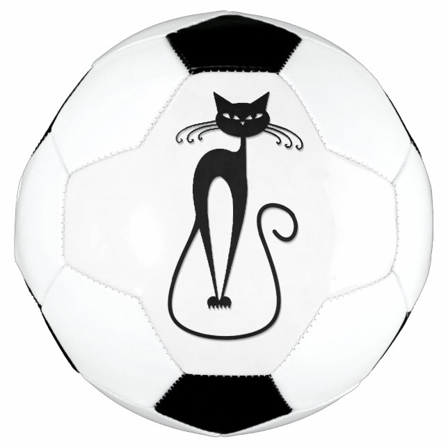 Whimsical Black Cat Fußball (Vorderseite)