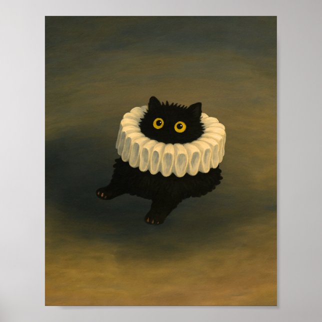 Whimsical Black Cat Ghibli Style Poster (Vorne)
