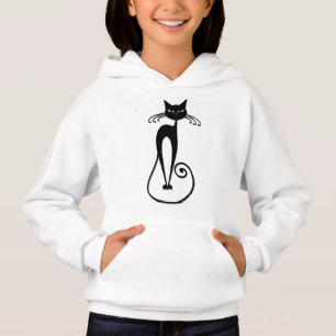 Whimsical Black Cat Hoodie
