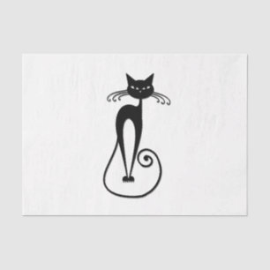 Whimsical Black Cat Seidenpapier