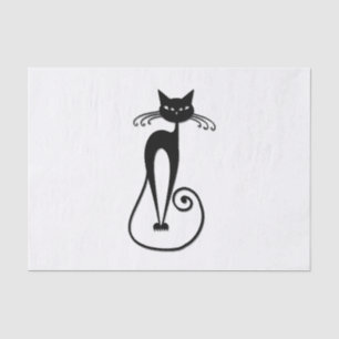 Whimsical Black Cat Seidenpapier