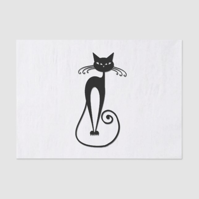Whimsical Black Cat Seidenpapier (Vorderseite)