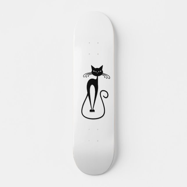Whimsical Black Cat Skateboard (Vorne)
