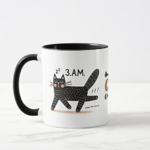 Whimsical Black Cat Sprint um 3 Uhr Tasse
