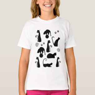 Whimsical Black Cat T - Shirt