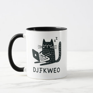 Whimsical Black Cat tippt mystische Weisheit Tasse