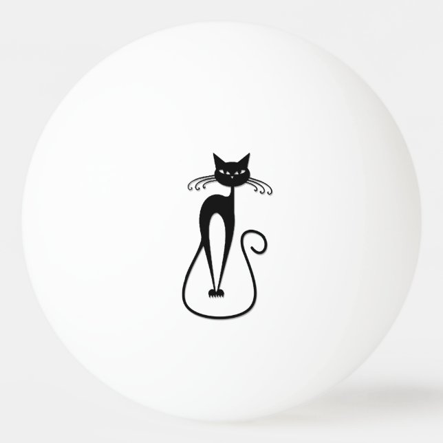 Whimsical Black Cat Tischtennisball (Vorderseite)