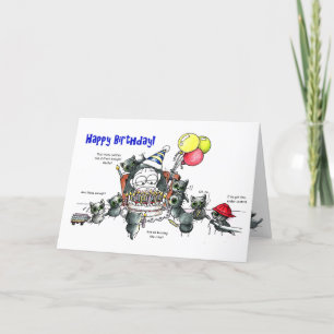 Whimsical black chats Carte d'anniversaire