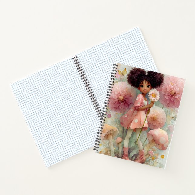 Whimsical Black Girl Art Notebook Notizbuch (Innenseite)