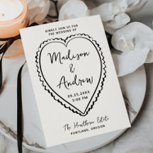 Whimsical Black Heart Hochzeit