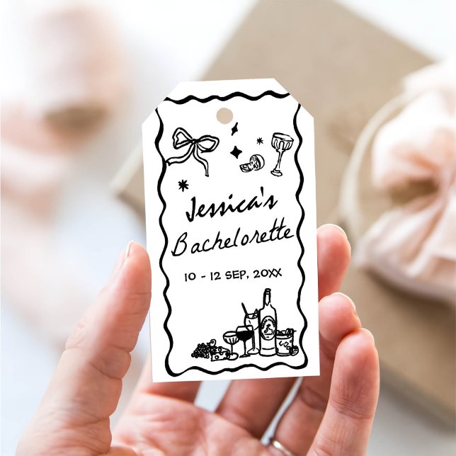 Whimsical Black Junggeselinnen-Abschied Weekend Geschenkanhänger (Von Creator hochgeladen)