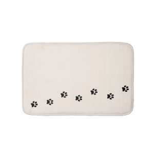 Whimsical Black Kitty Paw Print Elfenbeinbadematte Badematte
