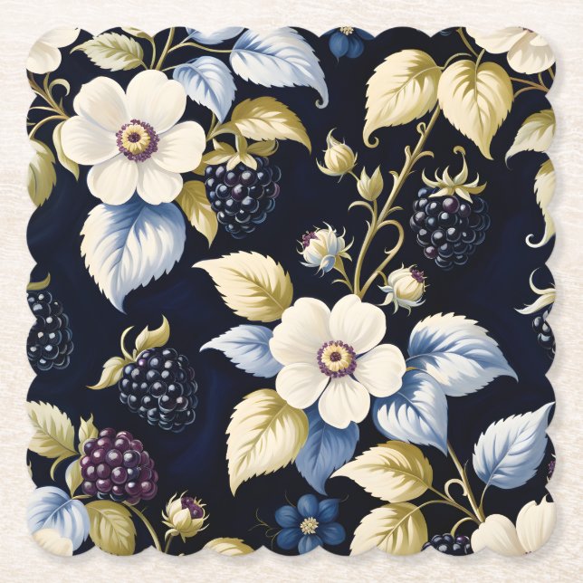 Whimsical Blackberry Botanicals  Untersetzer (Vorderseite)