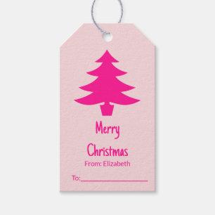 Whimsical Blassrosa und Deep Pink Weihnachtsbaum Geschenkanhänger