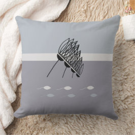 Whimsical Blau und Elfenbeinblume Kissen