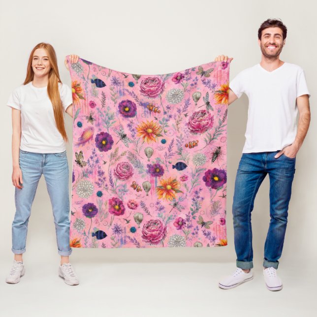 Whimsical Bloom Garten Fleecedecke (Beispiel)