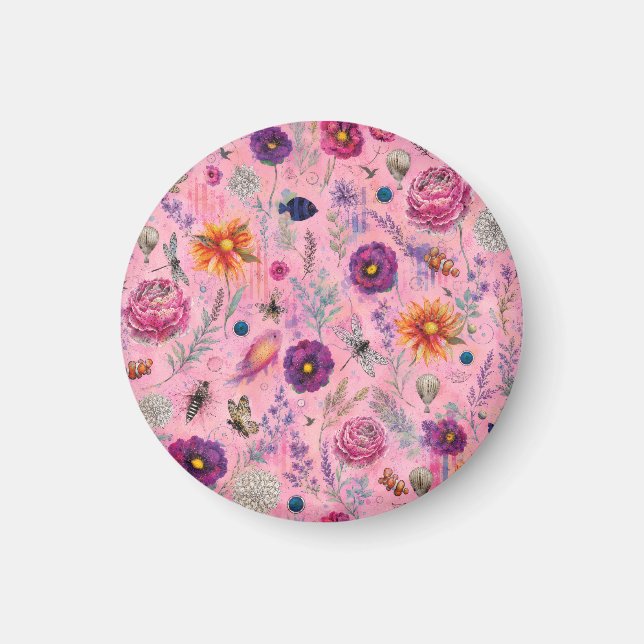 Whimsical Bloom Garten Magnet (Vorne)