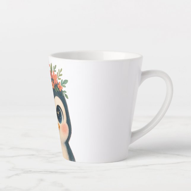Whimsical Bloom Penguin Milchtasse (Rechts)