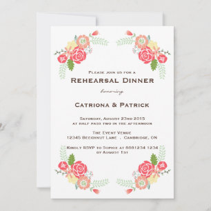 Whimsical Blooms Probeabend-Einladung Einladung