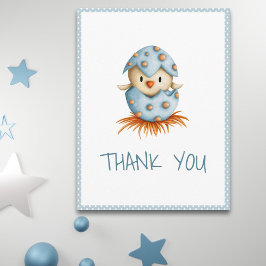 Whimsical Blue Baby Bird Vielen Dank Postkarte