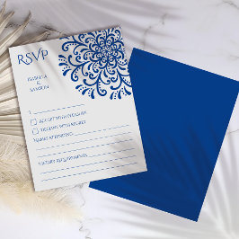 Whimsical Blue Blüh RSVP Card
