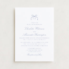 Whimsical Blue Bow Wedding Invitation Einladung