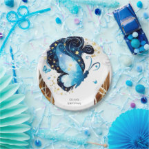 Whimsical Blue Butterfly Geburtstag